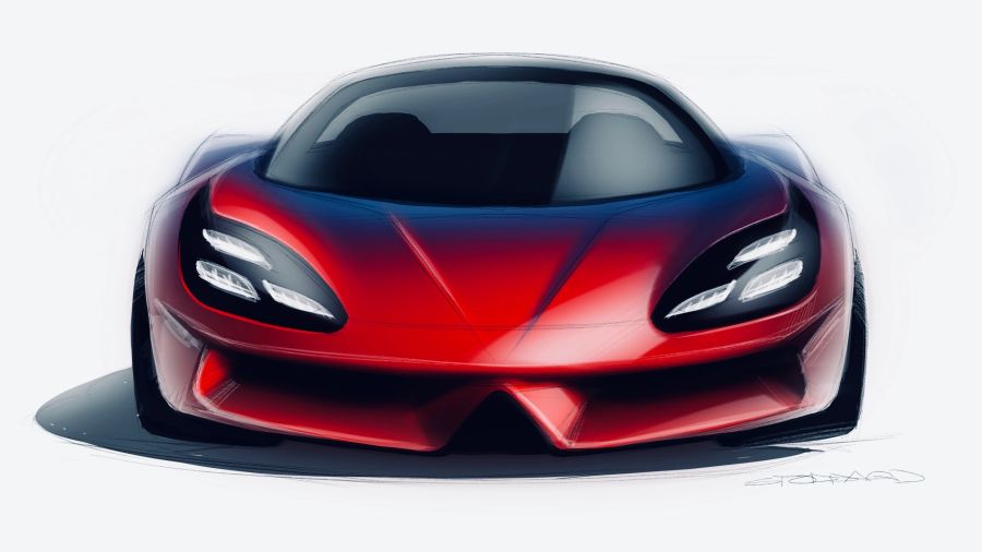 Digital supercar rendering