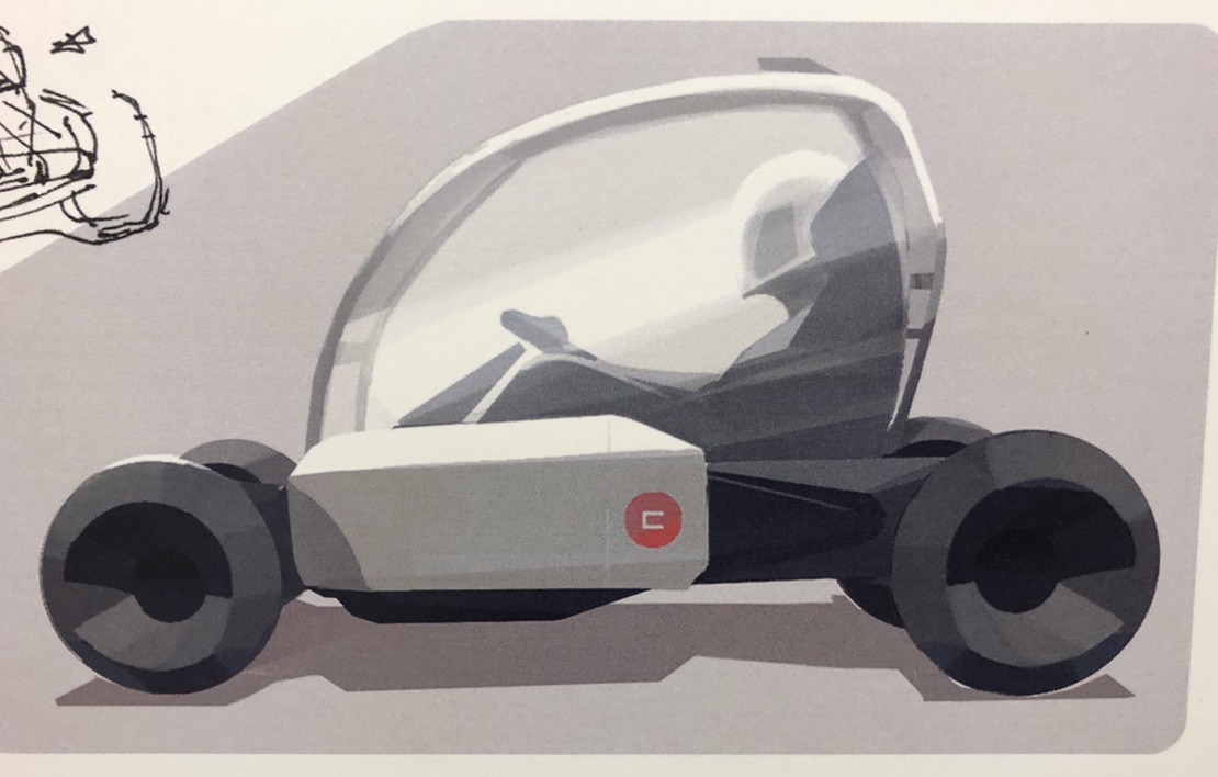 Student-rendered urban EV pod concept