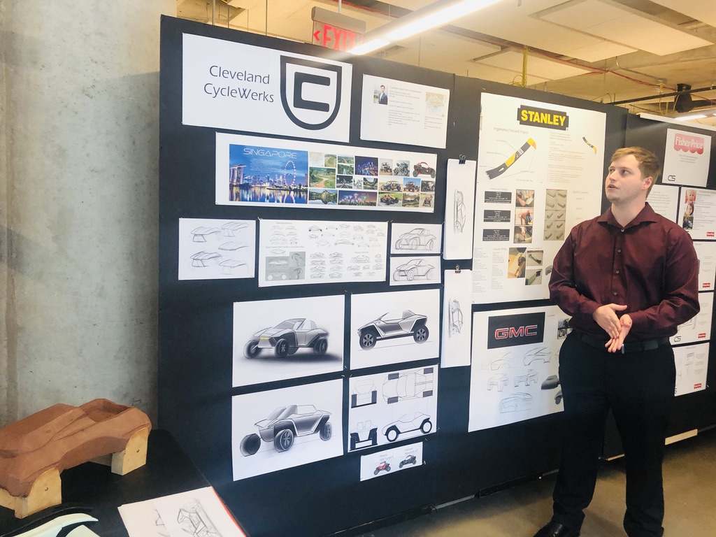 Student presenting their Cleveland CycleWerks portfolio